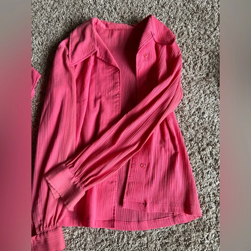 VINTAGE HANDMADE, One-Of-A-Kind Hibiscus Pink Tiered Skirt Set. - Picture 10 of 16